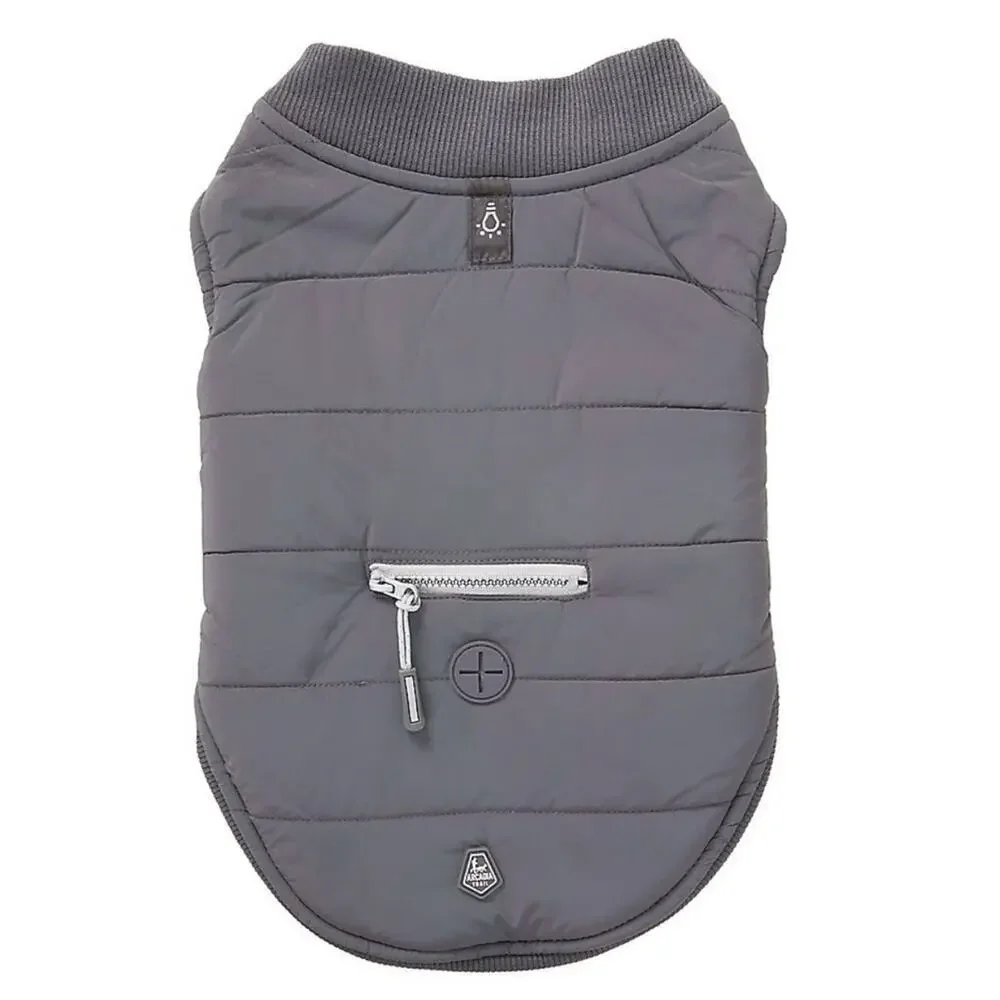 NWT Arcadia Trail Ultra Reflective Dog Jacket Grey XS Sherpa Lined